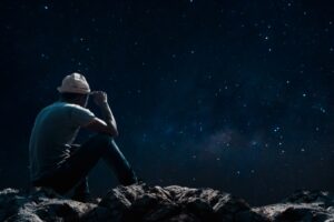 stargazing man